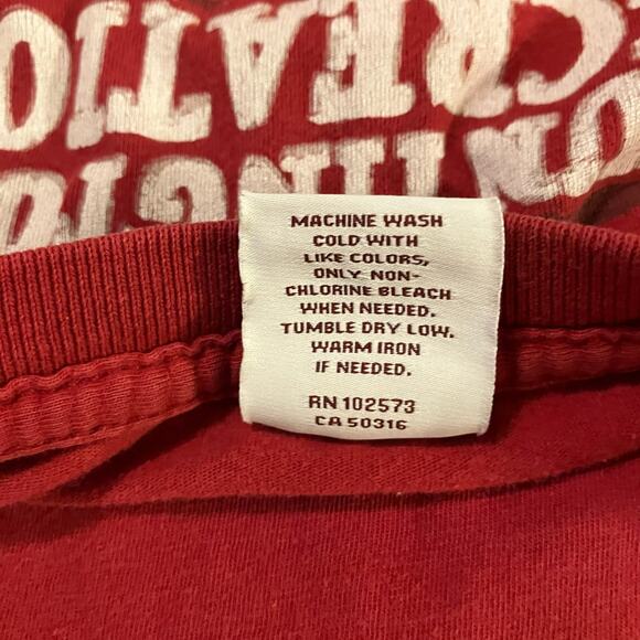 VTG Hollister T Shirt Sz XL Red Single Stitch Logo Huntington Beach Surfer Y2k - Picture 6 of 10